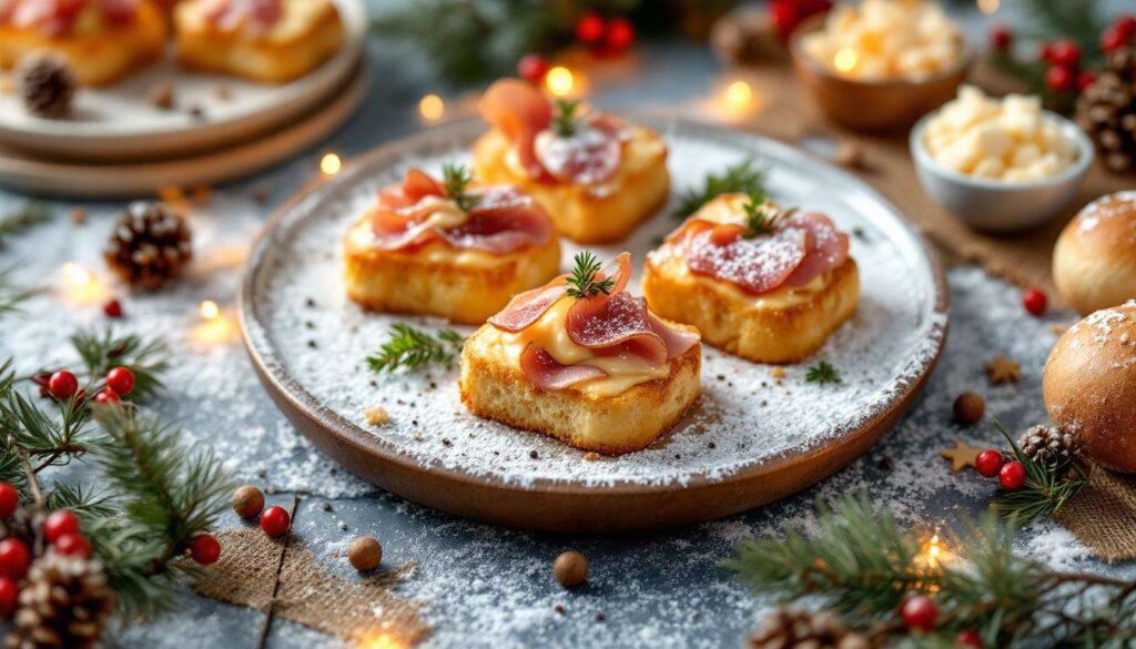 Trasformate i vostri toast in alberelli di mini croque per un aperitivo natalizio originale