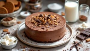 Torta budino al cioccolato con Oro Saiwa: a strati, senza forno e pronta da raffreddare